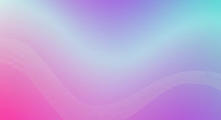 Vibrant abstract gradient background featuring smooth pastel waves, blending holographic pink, purple, and blue colors for a modern design.