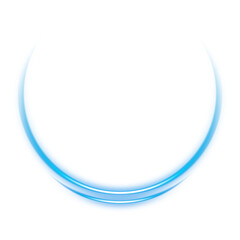 Blue crescent glow arc on transparent background
