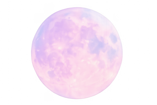 Pink purple full moon glowing with fantasy light