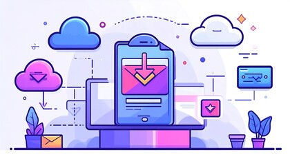 Digital file download from cloud to phone