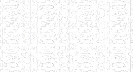 Subtle abstract seamless pattern background with light organic curved shapes on white. Modern minimalist texture design element.