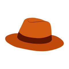 Autumn fedora hat. Stylish felt fedora hat in warm fall color. Perfect for fashion, travel, cozy season, and autumn outfit designs