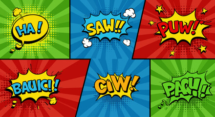Obraz premium comic chat box set