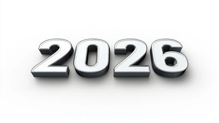 New year 2026 3D text