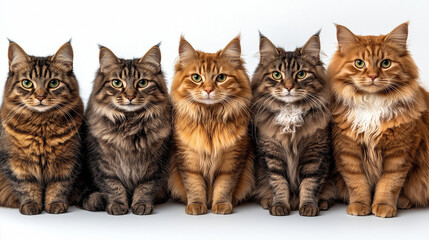 Fototapeta premium cats in a white background