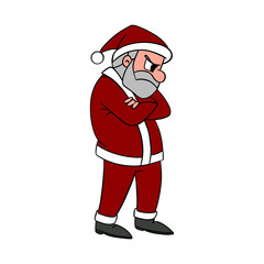 Sad bad tired and angry Santa Claus after the busy holiday season