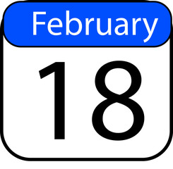 Mark your calendars for February 18th with this vibrant calendar icon, perfect for scheduling reminders, events, and special occasions