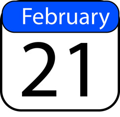 Mark your calendar for February 21st with this vibrant and clear date illustration, ideal for reminders, social media, and event planning materials