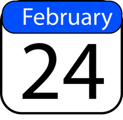 Remember February 24th with this modern calendar date, perfect for event reminders, scheduling, and celebrating special occasions with clarity