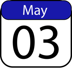Mark your calendar for May 3rd with this simple date icon, perfect for reminders, event planning, or highlighting a special day