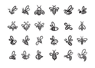 Doodle 360 degree. Hand drawn outline style set