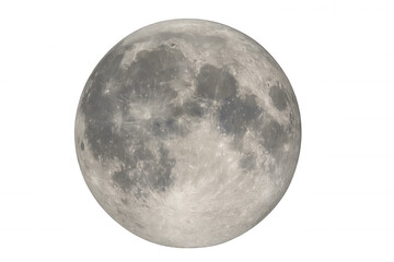Naklejka premium Full moon showing craters, maria, and lunar surface details, symbolizing night, astrology, and space exploration