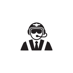 Vector art of a pilot wearing a helmet and headset it represents aviation, flight, transportation, and the role of a skilled professional