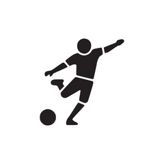 Vector art of soccer player kicking ball football player in action, sport, game, and competition concept athlete kicking ball with power and precision