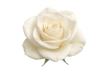 White rose blooming showing beauty on transparent background