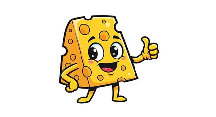 Fototapeta premium Cute Cartoon Cheese Character Mascot Vector