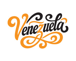 Venezuela retro typography vector