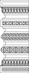 Set of five ornate, black-and-white decorative borders with intricate geometric and floral patterns. Ideal for invitations, certificates, or vintage design projects.