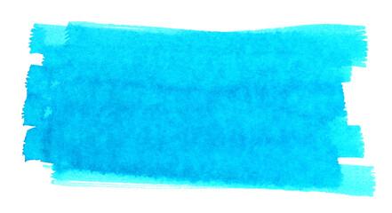 Watercolor brushstrokes that form a light blue rectangle