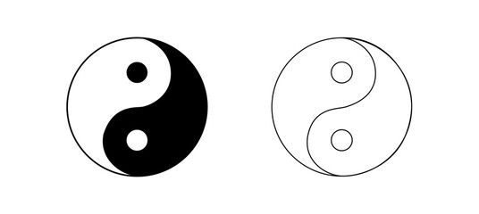 Yin Yang Taoism Chinese Religion Symbol Isolated.