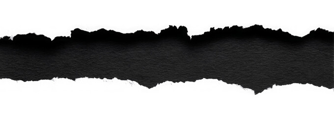 torn or ripped black paper isolated on transparent png background,realistic torn paper edges,ripped paper frame mockup