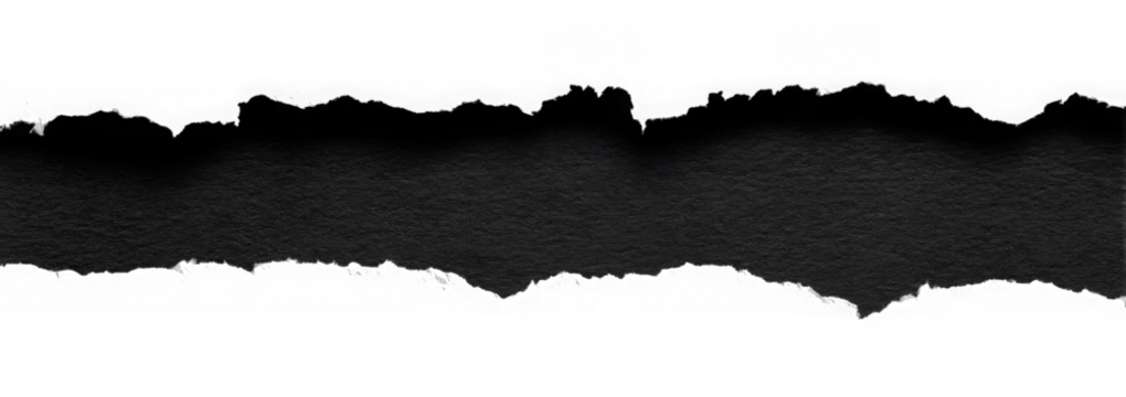 torn or ripped black paper isolated on transparent png background,realistic torn paper edges,ripped paper frame mockup