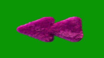 A pair of pink furs on green screen and bow the fur is purple teddy bear animated chromakey background expression style layers design figure motion composition illustration movement