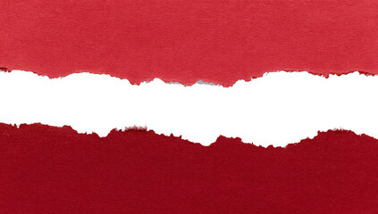 red torn or ripped paper isolated on transparent png background,realistic torn cardboard paper edges
