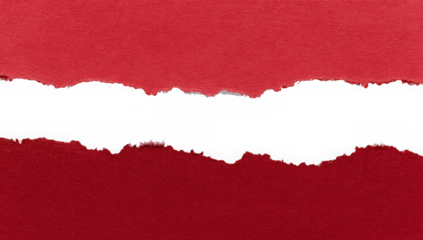 red torn or ripped paper isolated on transparent png background,realistic torn cardboard paper edges
