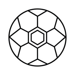 Fototapeta premium Simple black outline of a classic soccer ball design.