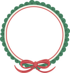 Christmas Circle Frame with Bow