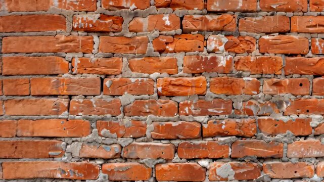 Weathered Brick Wall: A close-up view of a rustic brick wall reveals the textures and patterns of the weathered bricks and mortar.