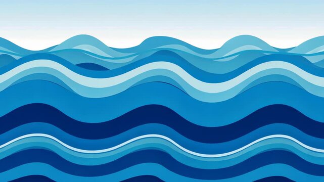 Ocean Wave Pattern: A visually stunning illustration of ocean waves, a soothing design with layered shades of blue, creating a sense of calmness and the vastness of the sea.