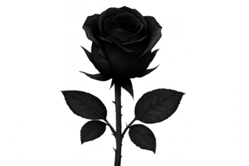 Black rose flower symbolizing mourning and sadness concept