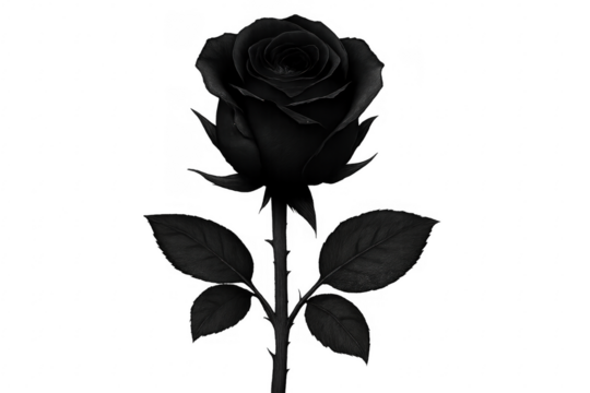 Black rose flower symbolizing mourning and sadness concept