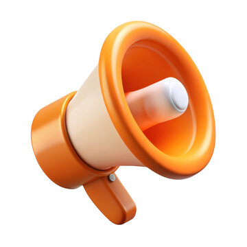 3d megaphone icon for announcing digital marketing promotions and ideas