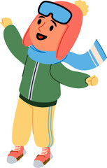 Winter Kid in Warm Outfit