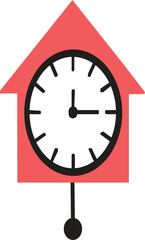 Obraz premium A Clock icon vector design watch silhouette isolated red watch