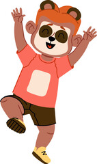 Boy with Animal Face Painting Makeup