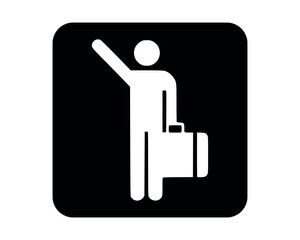 Arriving Flights pictogram with descending airplane symbol – minimal signage icon for airport terminals, transport hubs, and civic UI systems – High-Quality Vectorial Stock Image