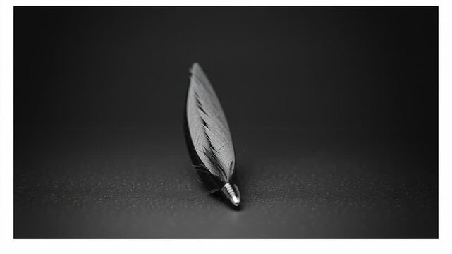 black feather on black background