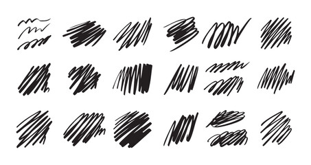 Scribble with a black pen. Test line Grunge hand drawn doodles 