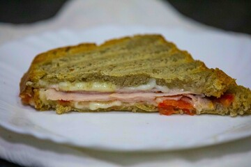 Traditional Brazilian sandwich known as misto quente, very common in roadside snack bars and school cafeterias. Fast food