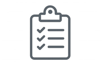 Clipboard checklist icon with check marks, illustrating task completion, planning, and organization concept