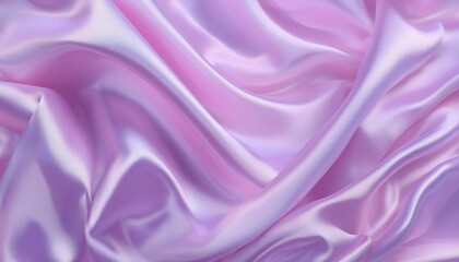 Obraz premium Soft Folds Of Purple, Pink, Lilac, And Blue Silk Satin Fabric In A Bright Luxurious Space. Elegant Top View Table Template For Christmas, New Year, Valentine, And Romance.