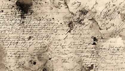 Vintage Ink Sketch Notes With Dirty Splashes: A Retro Grunge Paper Featuring Abstract Calligraphy And Pen Scribbles. Greek-Inspired Handwriting Sign And Old Blots.