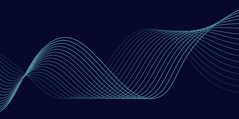 Abstract background with glowing wave element. Modern blue gradient flowing wave lines. Futuristic technology concept. Vector illustration