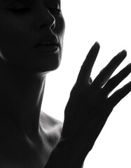 Portrait of sensual beautiful brunette girl. Sensual woman. Shadow. Photo. Model. Sensuality. 