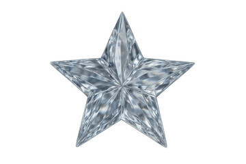 Obraz premium Clear sparkling faceted glass star representing concepts of quality, success, celebration, and magic