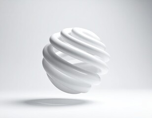 Swirled, white tubular shape casts soft shadow on gradient